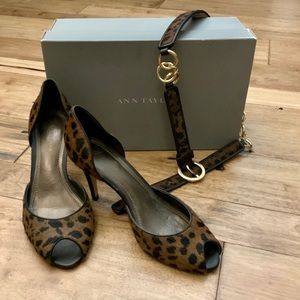 Ann Taylor Leopard Haircalf Pumps & Belt